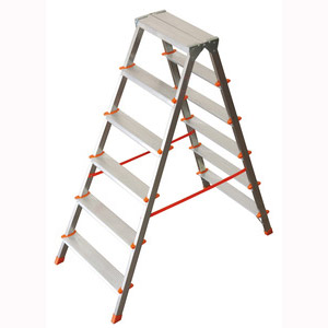 SCALA ALLUMINIO DOPPIA SALITA GRADINI 6