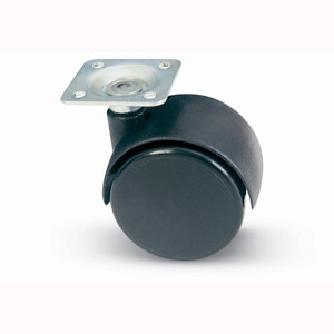 RUOTA NYLON GEMELLARE C/PIASTRA MM. 50