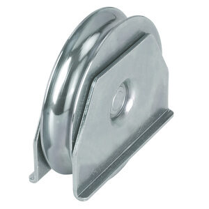 RUOTA X CANCELLO GOLA TONDA 20 SUPPORTO APERTO - 1 CUSCINETTO mm. 120